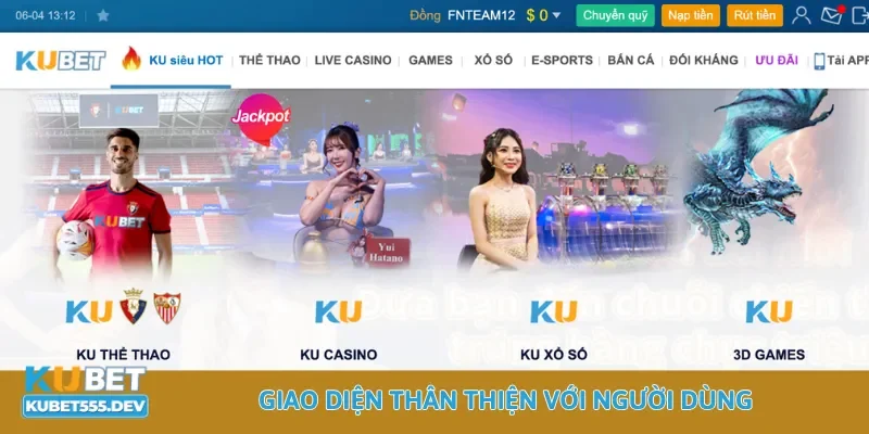 Giao diện trang web thân thiện với người dùng